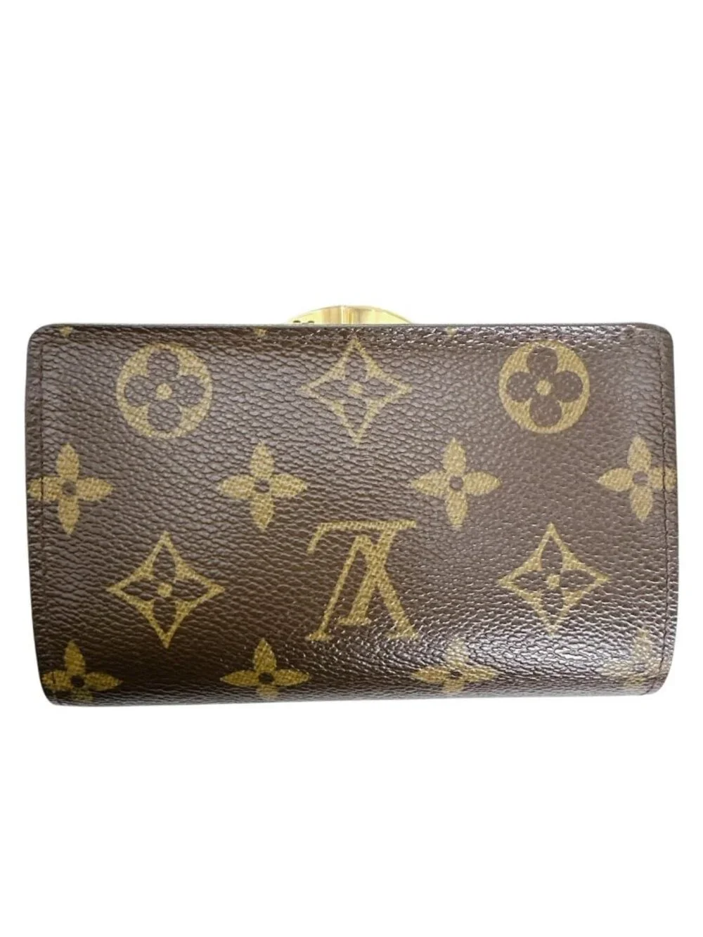 Louis Vuitton Monogram Kiss Lock Wallet with Card Pocket Porte Monet Biet